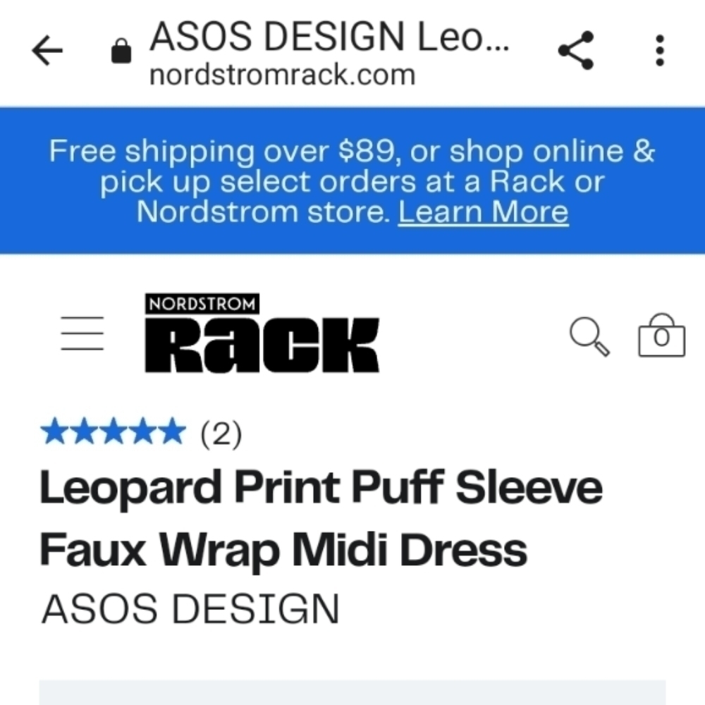 ASOS Leopard Print Puff Sleeves Faux Wrap Midi Dress sz 2 - Picture 5 of 13